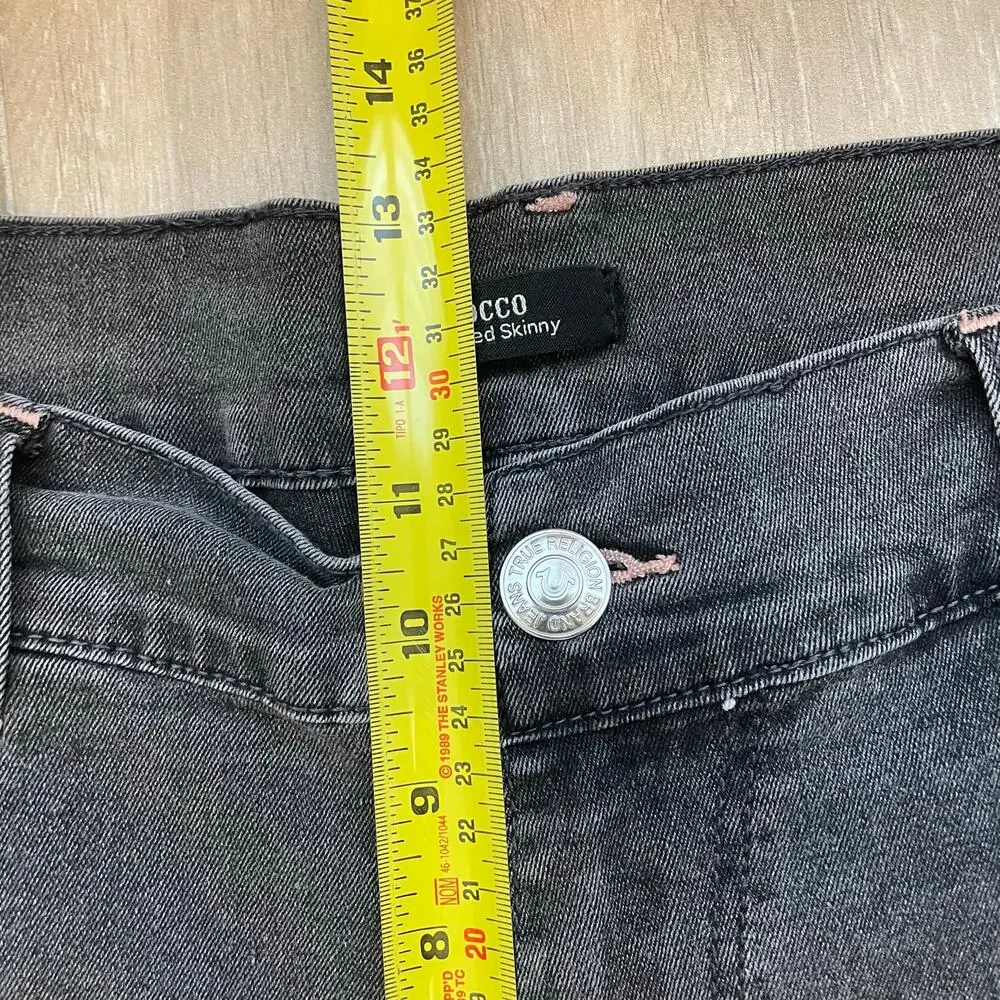 True Religion Rocco Relaxed Skinny Jeans 40x31 Gray Stretch Designer Denim